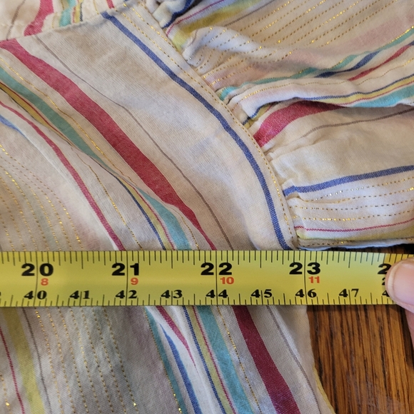 Peyton and Parker Boho Blouse metallic multicolor flutter sleeves Womens Size L - Picture 12 of 12